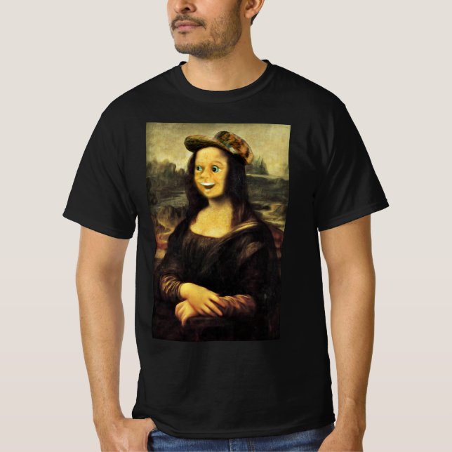 Mona Lisa's Lycklig Ansikte T Shirt (Framsida)