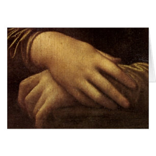 Mona Lisas räcker vid Leonardo Da Vinci C. Hälsningskort