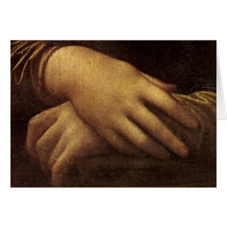 Mona Lisas räcker vid Leonardo Da Vinci C. Hälsningskort