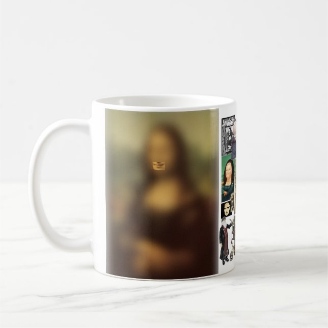 Mona Lisa's Smile Souvenir Roligt Collage Mugg (Vänster)
