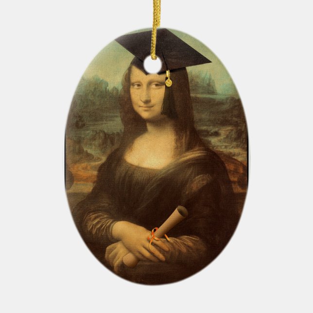 Mona Lisa's Studenten Day Julgransprydnad Keramik (Framsidan)