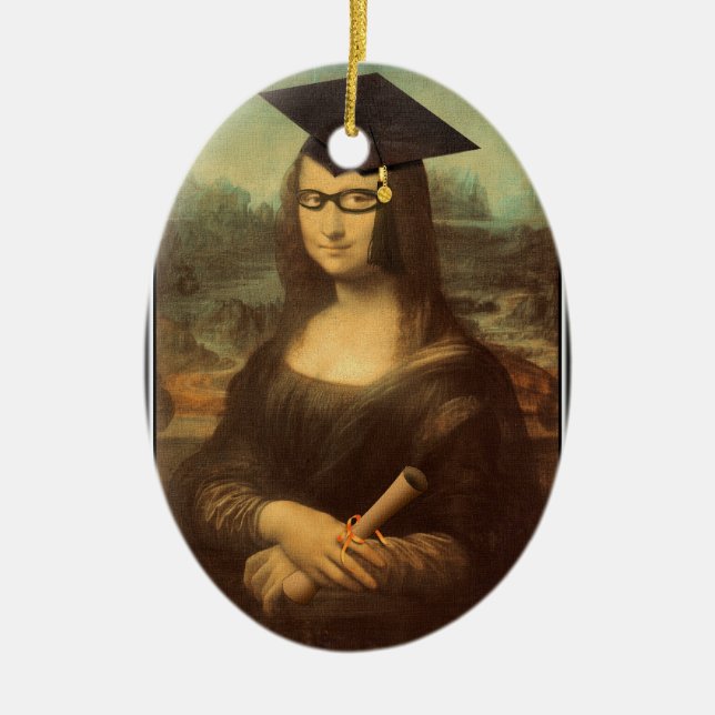 Mona Lisa's Studenten Day Julgransprydnad Keramik (Framsidan)