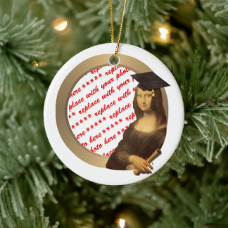 Mona Lisa's Studenten Day Photo Ram Julgransprydnad Keramik