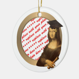 Mona Lisa's Studenten Day Photo Ram Julgransprydnad Keramik