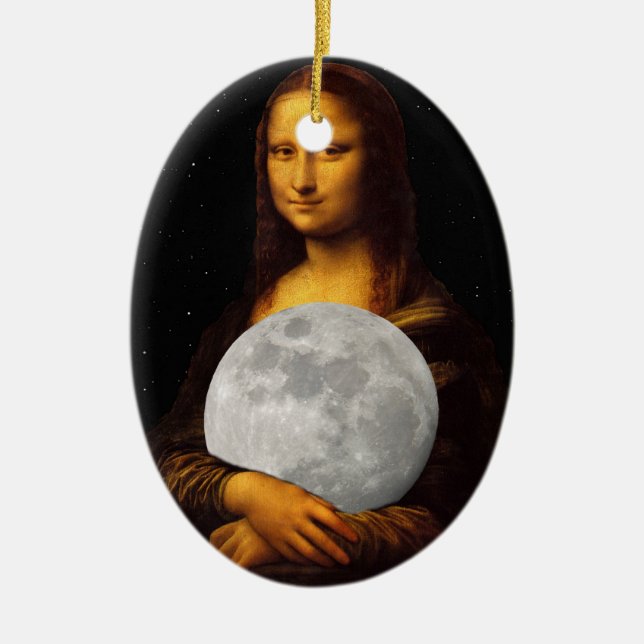 Mona Moona Lisa Julgransprydnad Keramik (Framsidan)