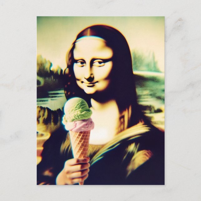 Mona och glass vykort (Framsida)