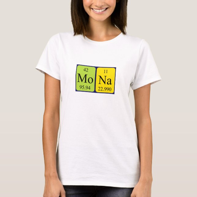 Mona periodisk skjorta bord namn tee shirt (Framsida)