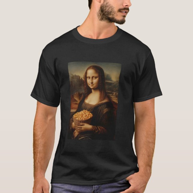 Mona Rolig Målning Vacker Kvinna Macaroni Ost T Shirt (Framsida)