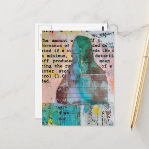 Mona Stämplad Mixed Media Vykort