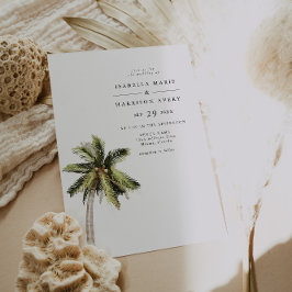 MONA Tropical Handflatan Träd Beach Wedding Photo Inbjudningar