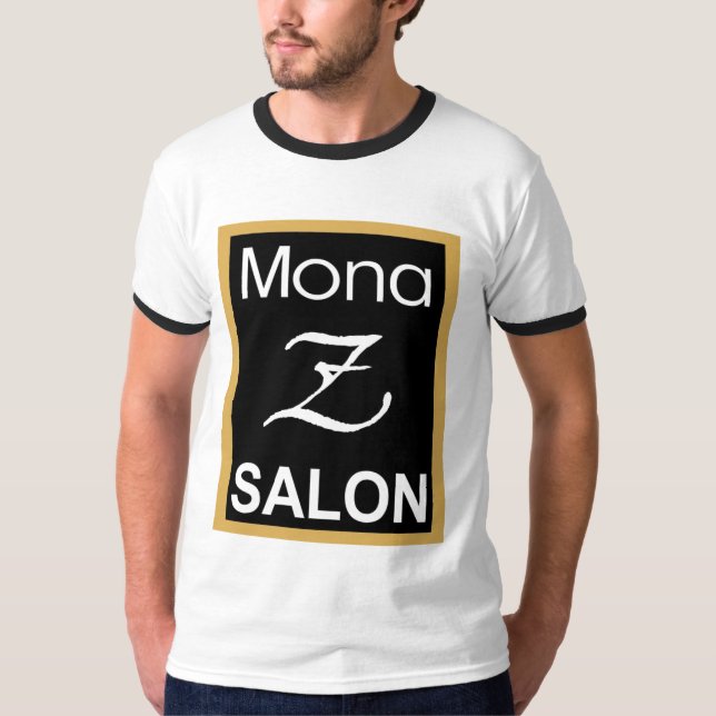 Mona Z logotypmanar utslagsplats för Ringer Tee Shirt (Framsida)