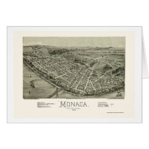 Monaca panorama- karta för PA - 1900 Hälsningskort