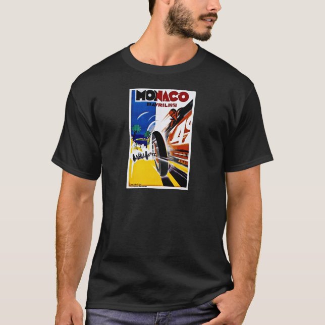 Monaco 1931 grand prix - vintagetävlingaffisch tee (Framsida)
