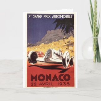 Monaco 1935 Grand Prix poster utformning Kort