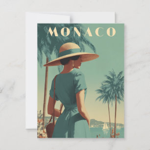 Monaco 50-talets mode vintage vykort