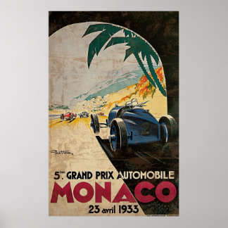 Monaco 5:e Grand Prix Automobile 1933 2 Poster