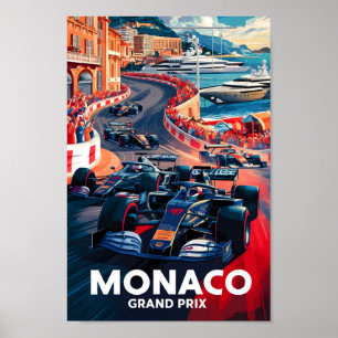 Monaco Berömd Travel Ställe Poster