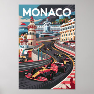 Monaco Berömd Travel Ställe Poster
