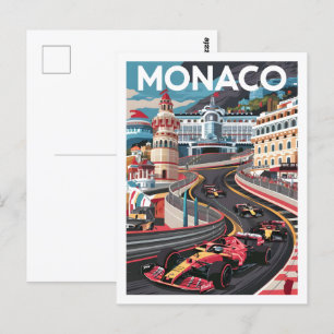 Monaco Berömd Travel Ställe Vykort