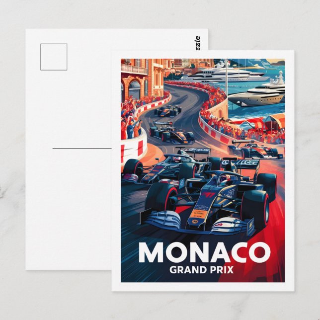 Monaco Berömd Travel Ställe Vykort (Fram/baksida)