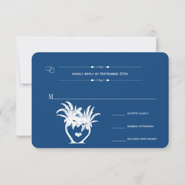 Monaco Blue Beach Handflatan Träd Destinationskart OSA Kort (Framsida)