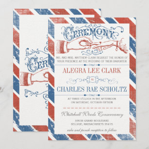 Monaco Blue Modern Vintage Typography Inbjudan