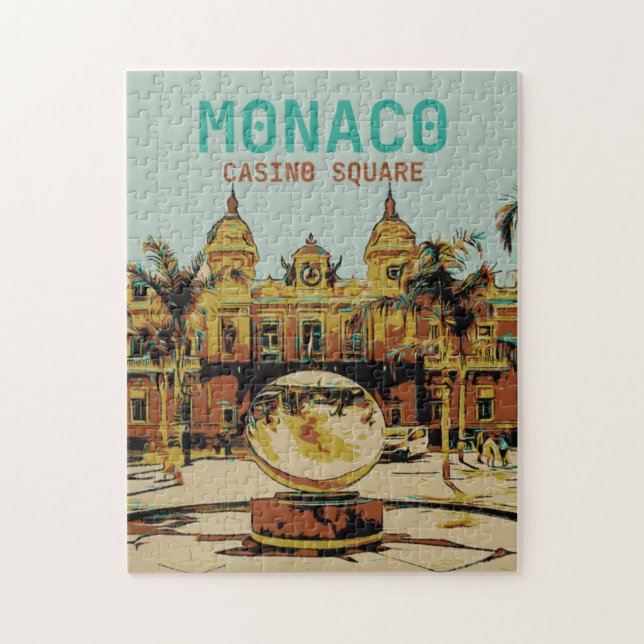 Monaco Casino Côte d'Azur illustration Frankrike Pussel (Vertikal)