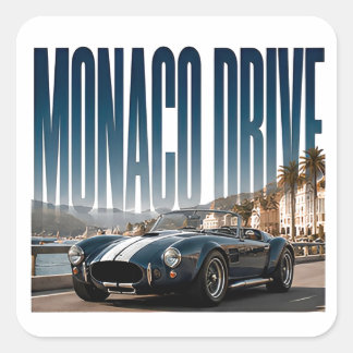 Monaco Drive Lyxig Kustnära Grafik Fyrkantigt Klistermärke