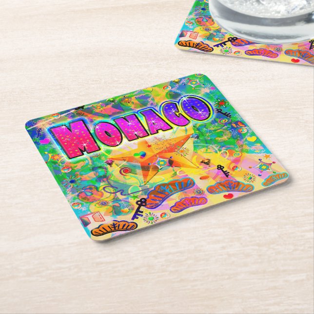 Monaco Epoch Hour Coaster Underlägg Papper Kvadrat (Vinklad)