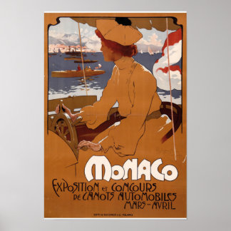 Monaco Exposition et concours de car 1900 Poster