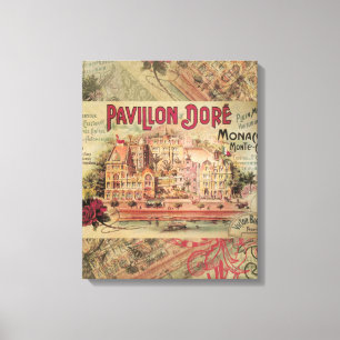 Monaco Finare Vintage Fransk Riviera Frankrike Canvastryck