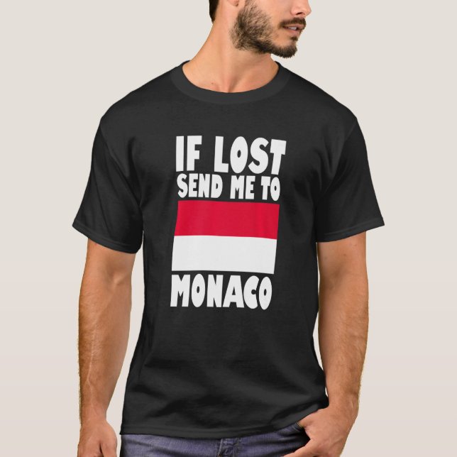 Monaco Flag Design  If lost send me to Monaco Prem T Shirt (Framsida)