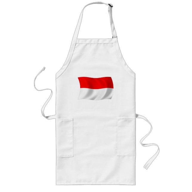 Monaco Flagga Apron Långt Förkläde (Framsidan)