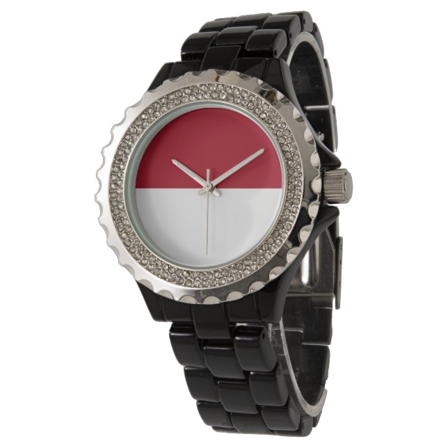 Monaco flagga armbandsur (Vinklad)