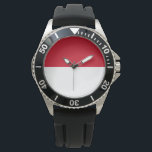 Monaco-flagga Armbandsur<br><div class="desc">Detta projekt är utmärkande för Monacos flagga (officiellt Furstendömet Monaco), som är en suverän stad i land och en suverän mikrostat på Fransken Riviera i Westerna Europa. Den gränsar till Frankrike norr, öster och väster och till Medelhavet söder. Principen är allmänt erkänd för att vara ett av de dyraste och...</div>