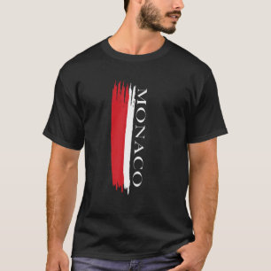 Monaco Flagga Färg Rand T Shirt