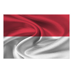 Monaco Flagga Fototryck