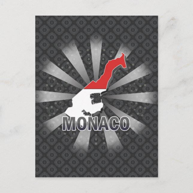 Monaco Flagga Karta 2.0 Vykort (Framsida)