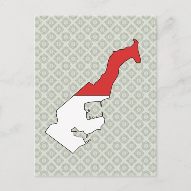 Monaco flagga karta full storlek vykort (Framsida)