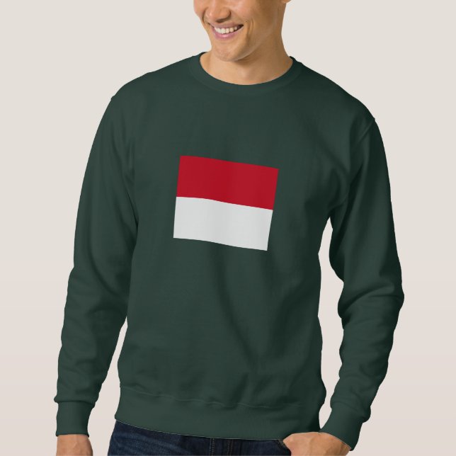 Monaco Flagga Lång Ärmad Tröja (Framsida)