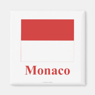 Monaco flagga med namn magnet