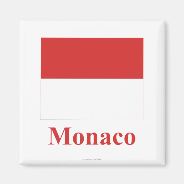 Monaco Flagga med Namn Magnet (Framsidan)