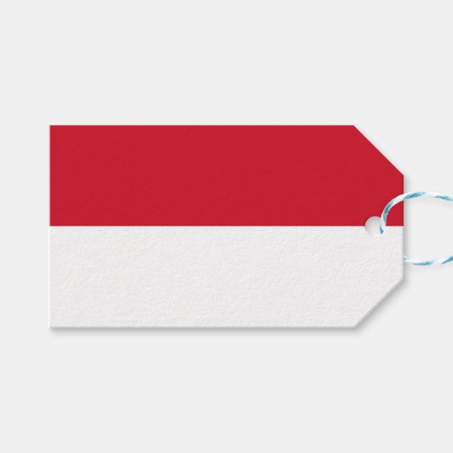 Monaco-flagga Presentetikett (Framsidan (Horisontell))