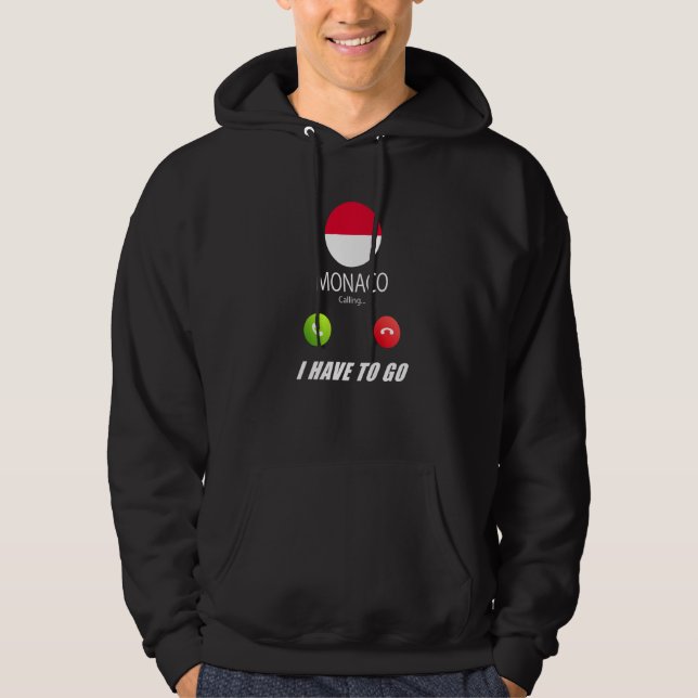 Monaco Flagga Souvenir Monaco Ringer Ringer  Hoodie (Framsida)
