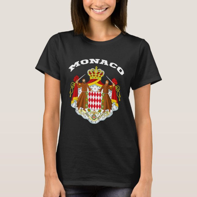 Monaco Flagga souvenir Monte Carlo T Shirt (Framsida)