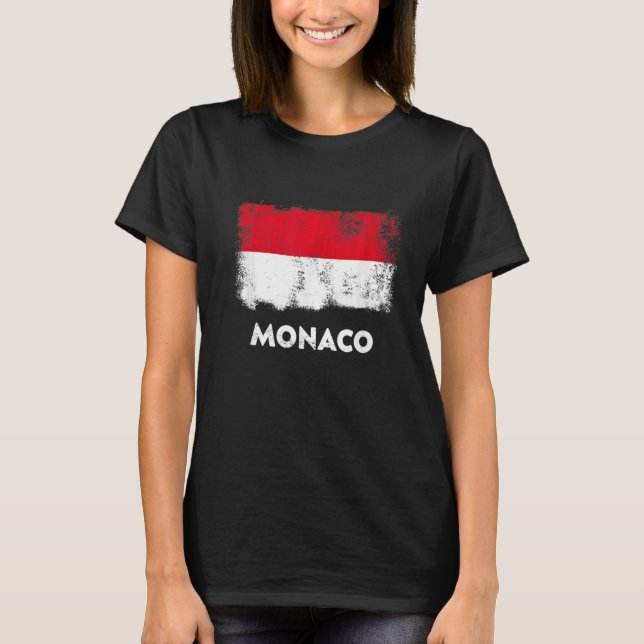 Monaco Flagga T Shirt (Framsida)