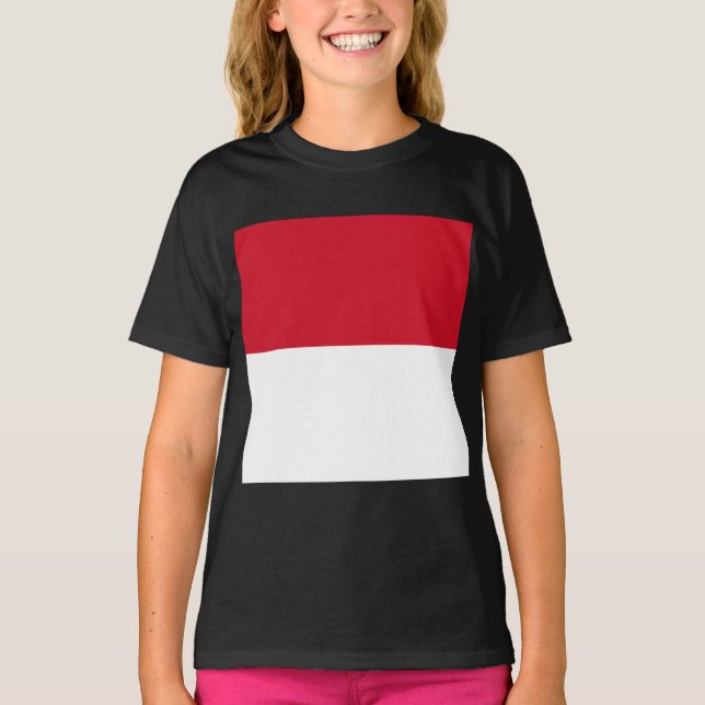 Monaco-flagga T Shirt (Framsida)