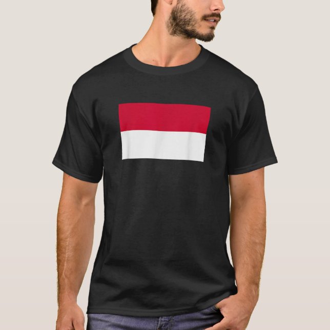 Monaco flagga T Shirt (Framsida)