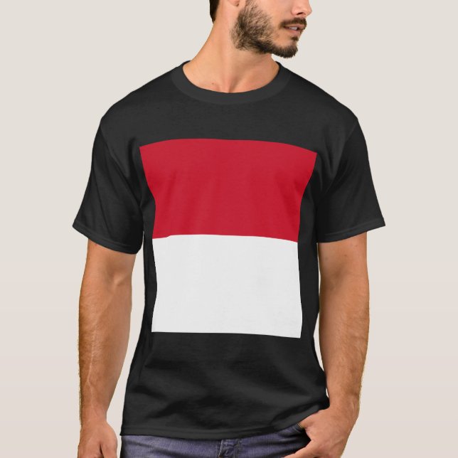 Monaco-flagga T Shirt (Framsida)