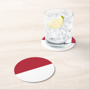 Monaco flagga underlägg papper rund